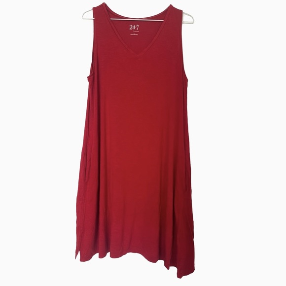 Maurices Dresses & Skirts - ⭐️HP⭐️ Maurices 24/7 tank dress red sleeveless Large
